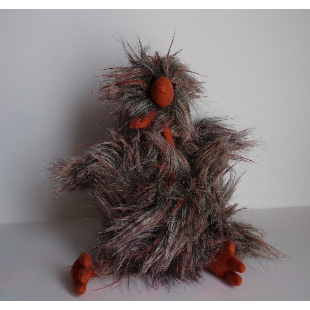 Jellycat London I am Orpie Chicken Fuzzy Plush Bird Grey Orange ORP2C NWT 12"